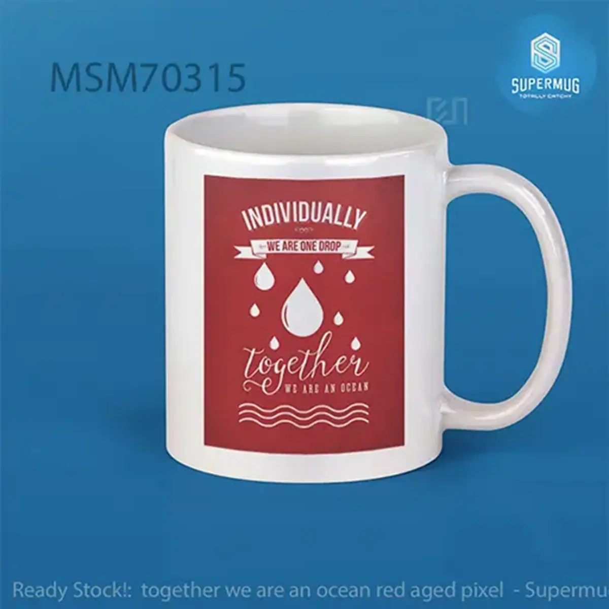together we are an ocean red aged pixel Super Mug