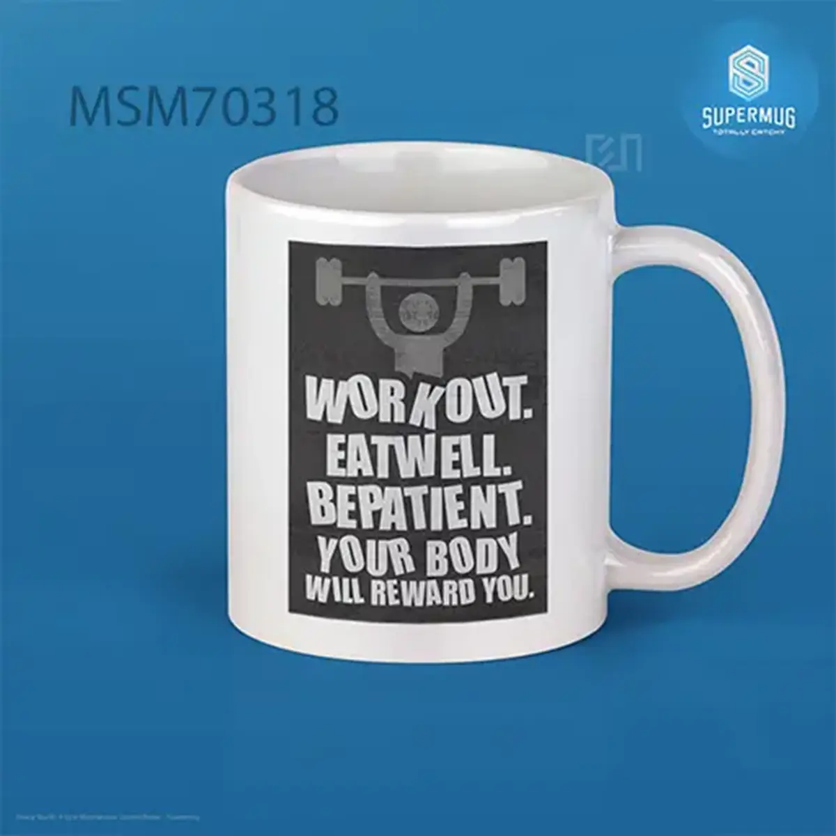 4 Gym Motivational Quotes Poster Super Mug