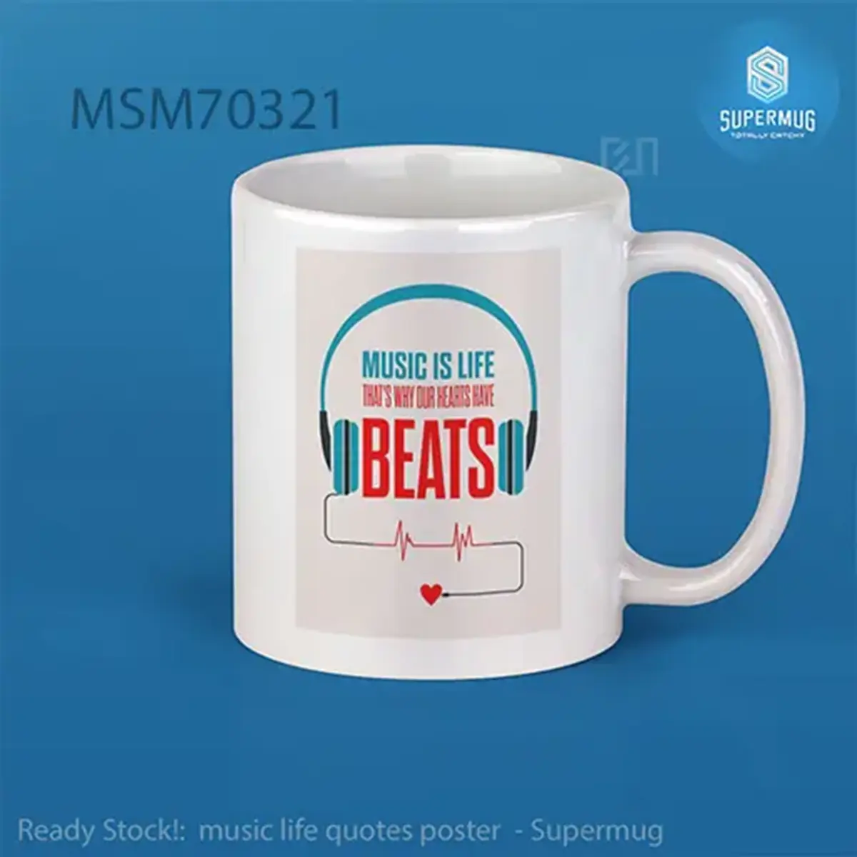 music life quotes poster Super Mug