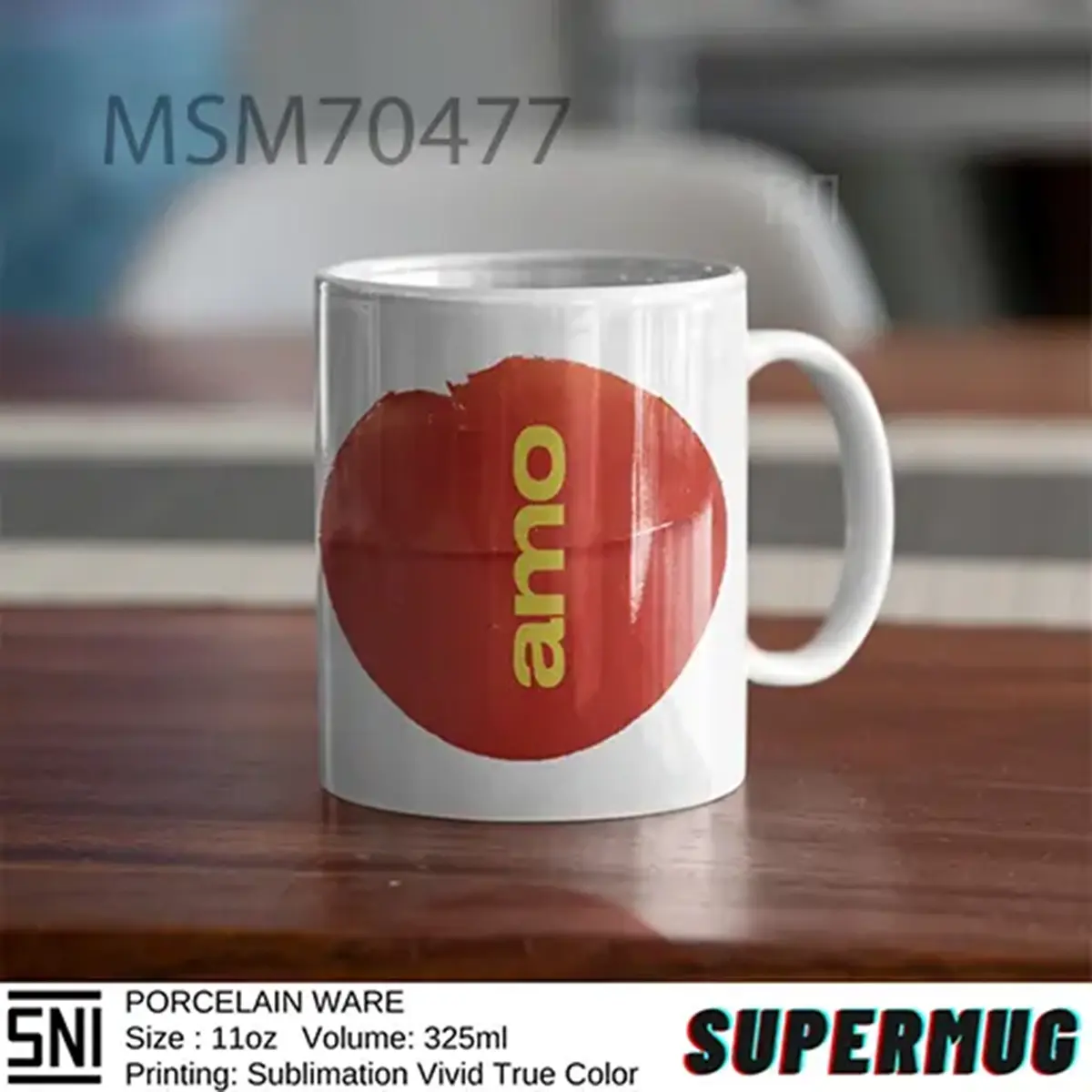 Muk Amo Minimalist Red Yellow Bring Me The Horizon Super Mug