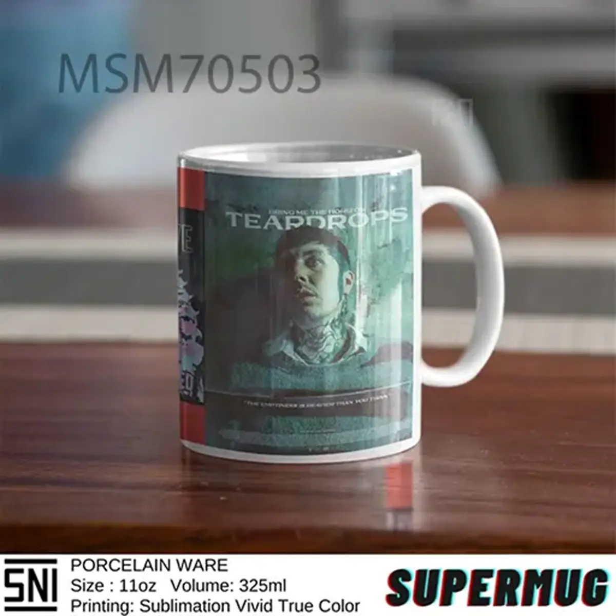Porcelain Obey Teardrops BMTH Super Mug