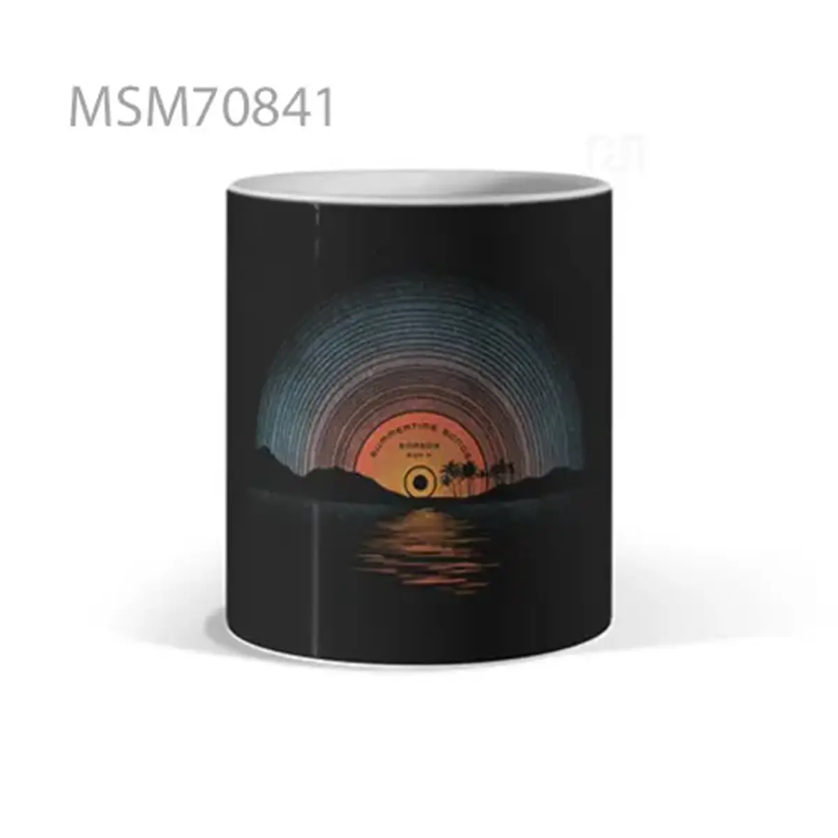 Sunset Vibes Circle Black Mug