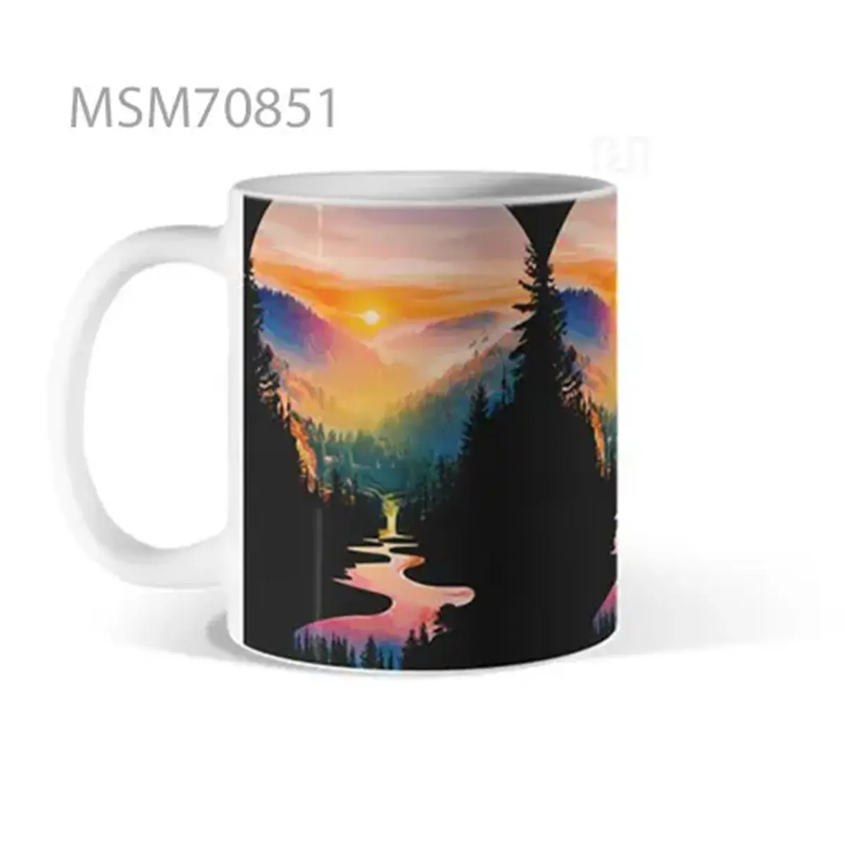 Lake Sunset & Tree Silhouette Mug