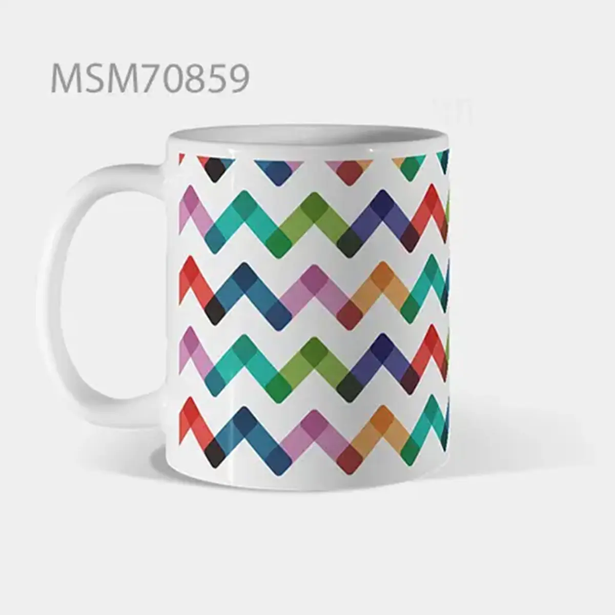 Color Zigzag Pattern White Mug
