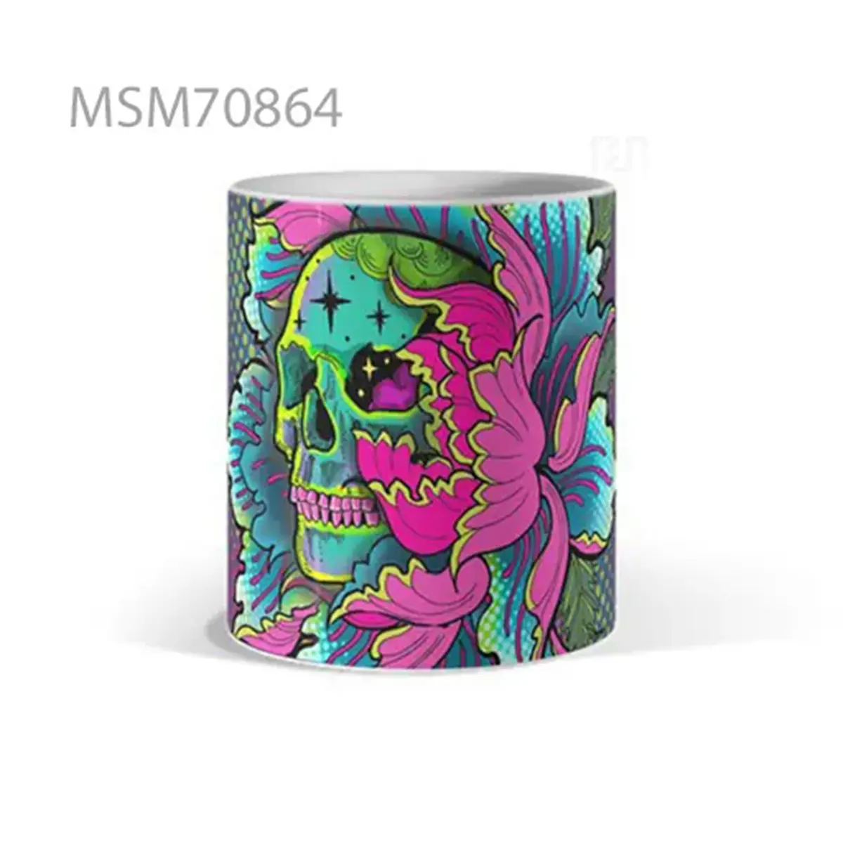 Colorful Skull Pop Art Mug