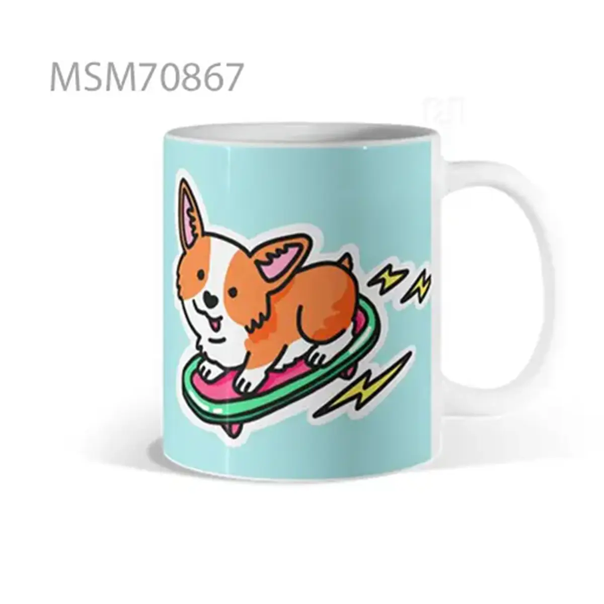 Skateboarding Corgi Fun Mug
