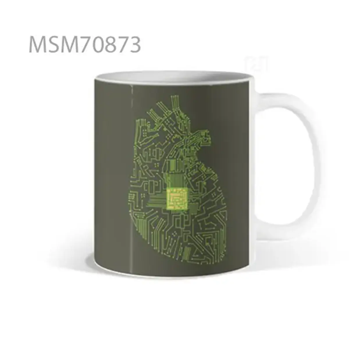 Digital Heart Circuit Green Mug