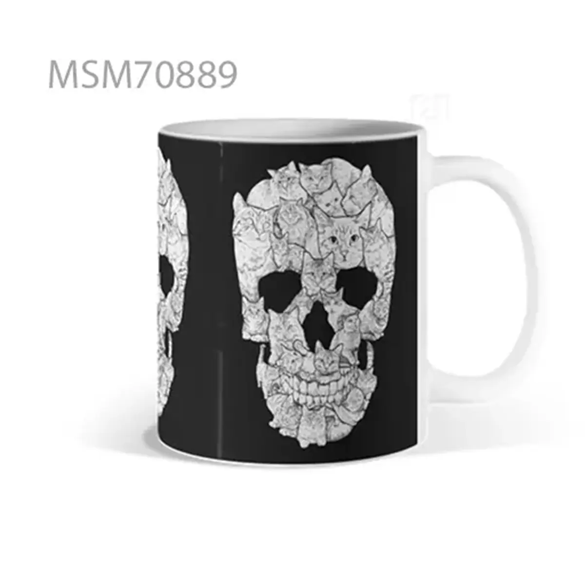 Floral Skull Duo Black Mug