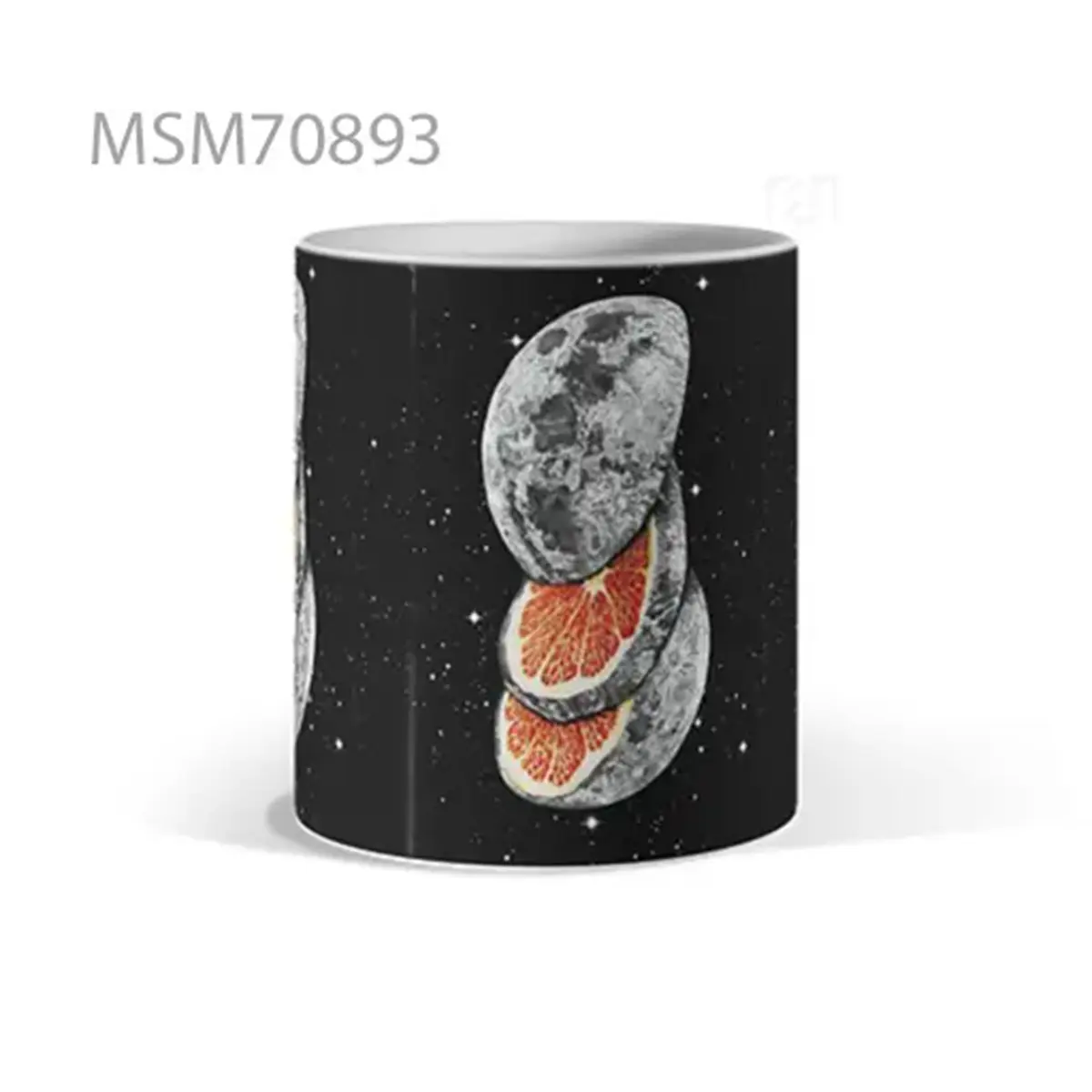 Planet & Moon Minimalist Black Mug
