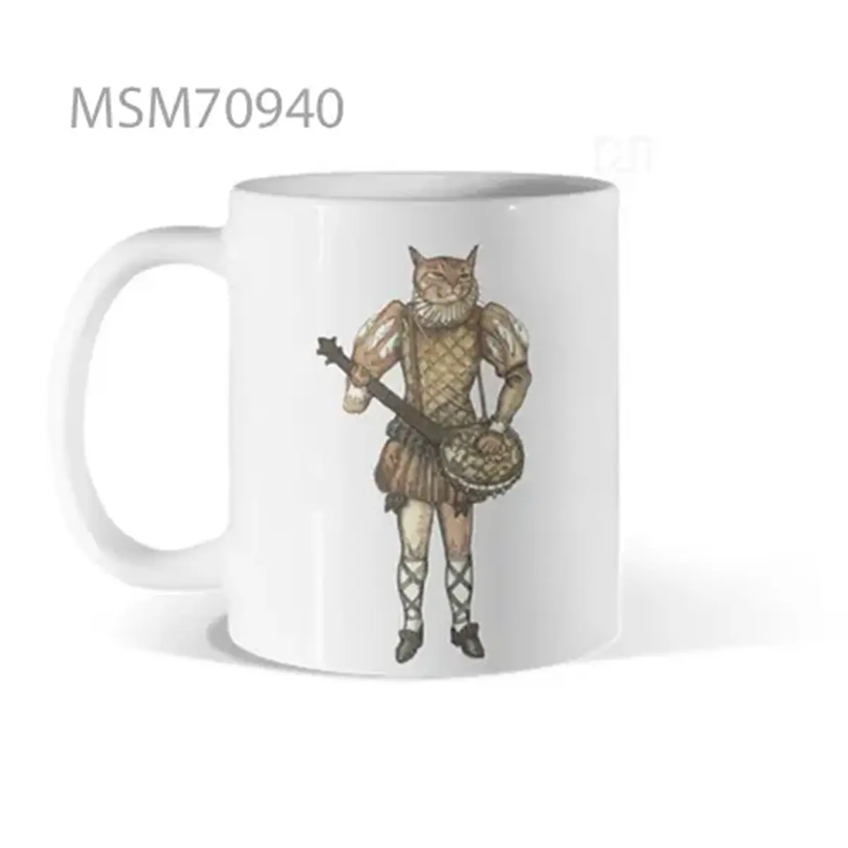 Traditional Cat Musician Mug