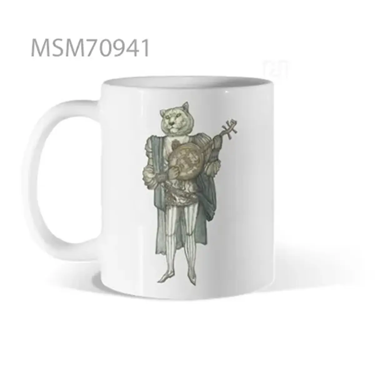 Traditional Cat with Bouquet Mug