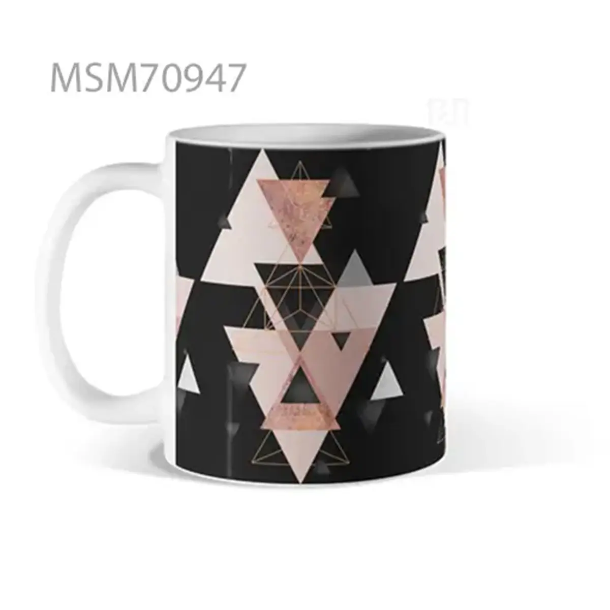 Pink Black Geometry Blocks Mug