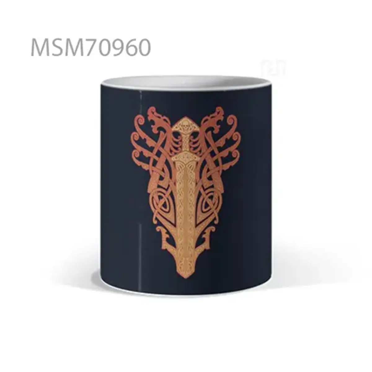 Teal Black Abstract Flow Mug