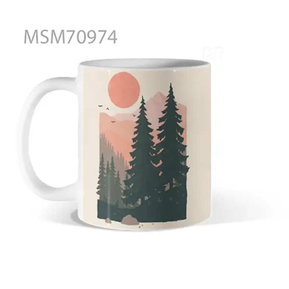 Forest & Rising Sun Nature Mug