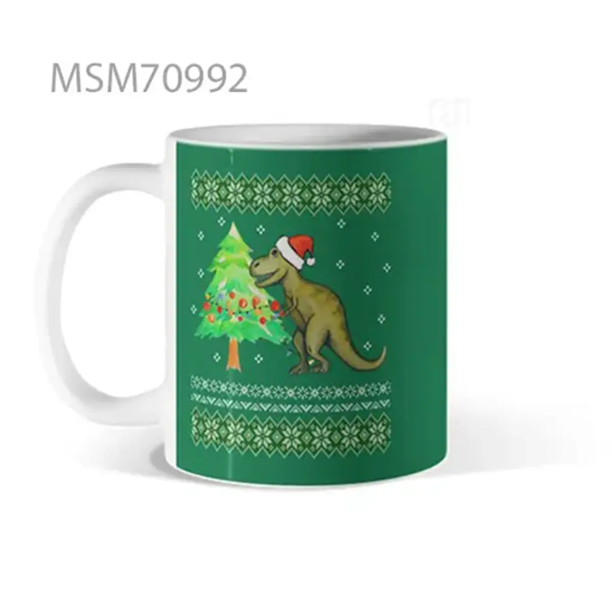 Dino Xmas Twin Green Mug