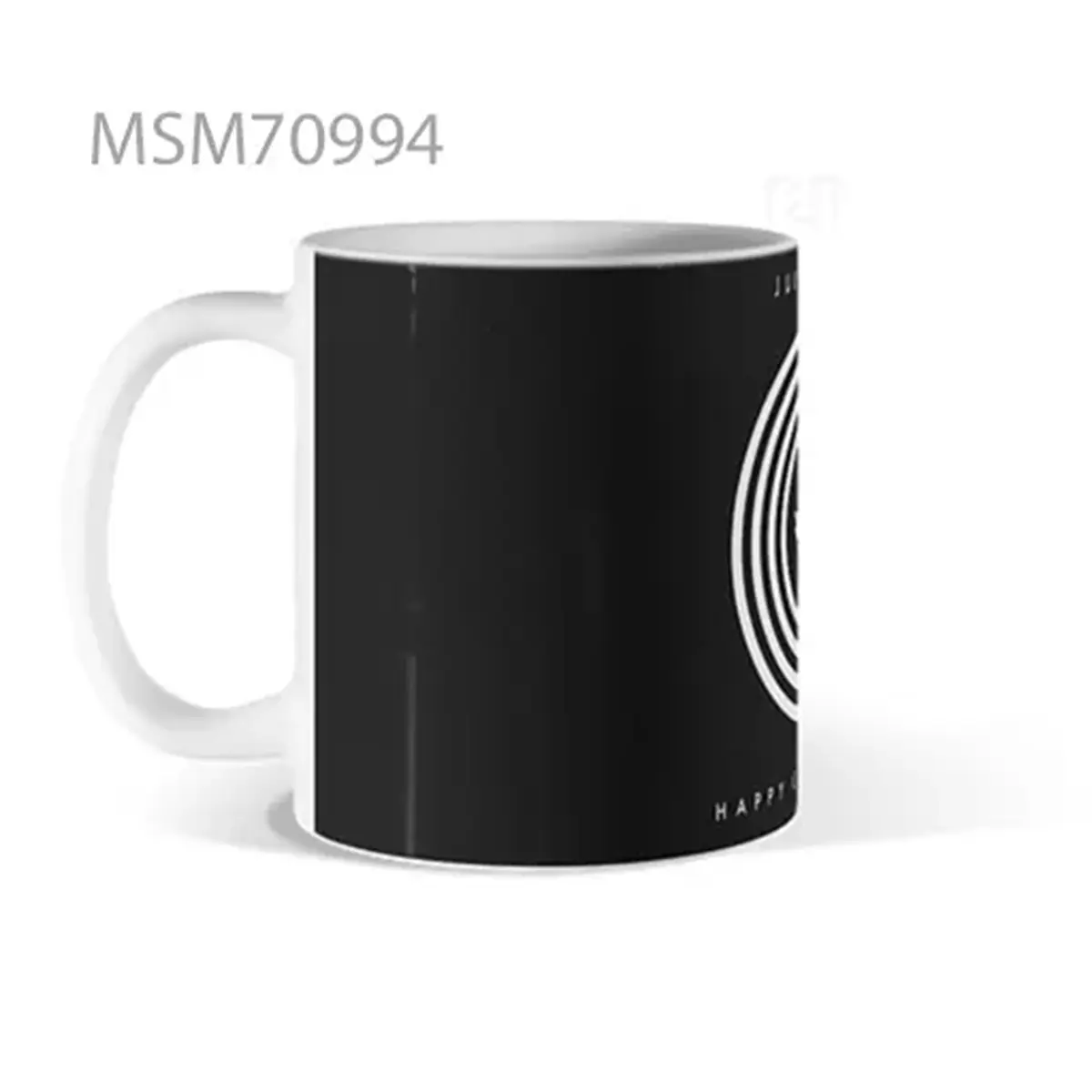 Concentric Circles Black Mug