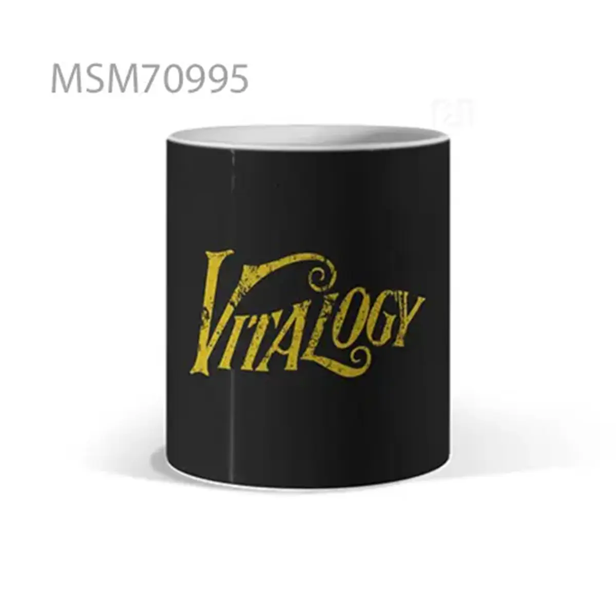“Vitalogy” Gold Text Black Mug
