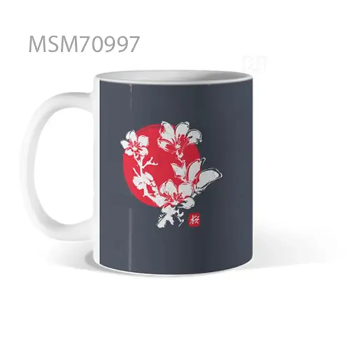 Midnight Red Blossom Mug