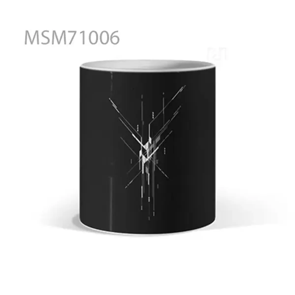 White Lines Abstract Grid Mug