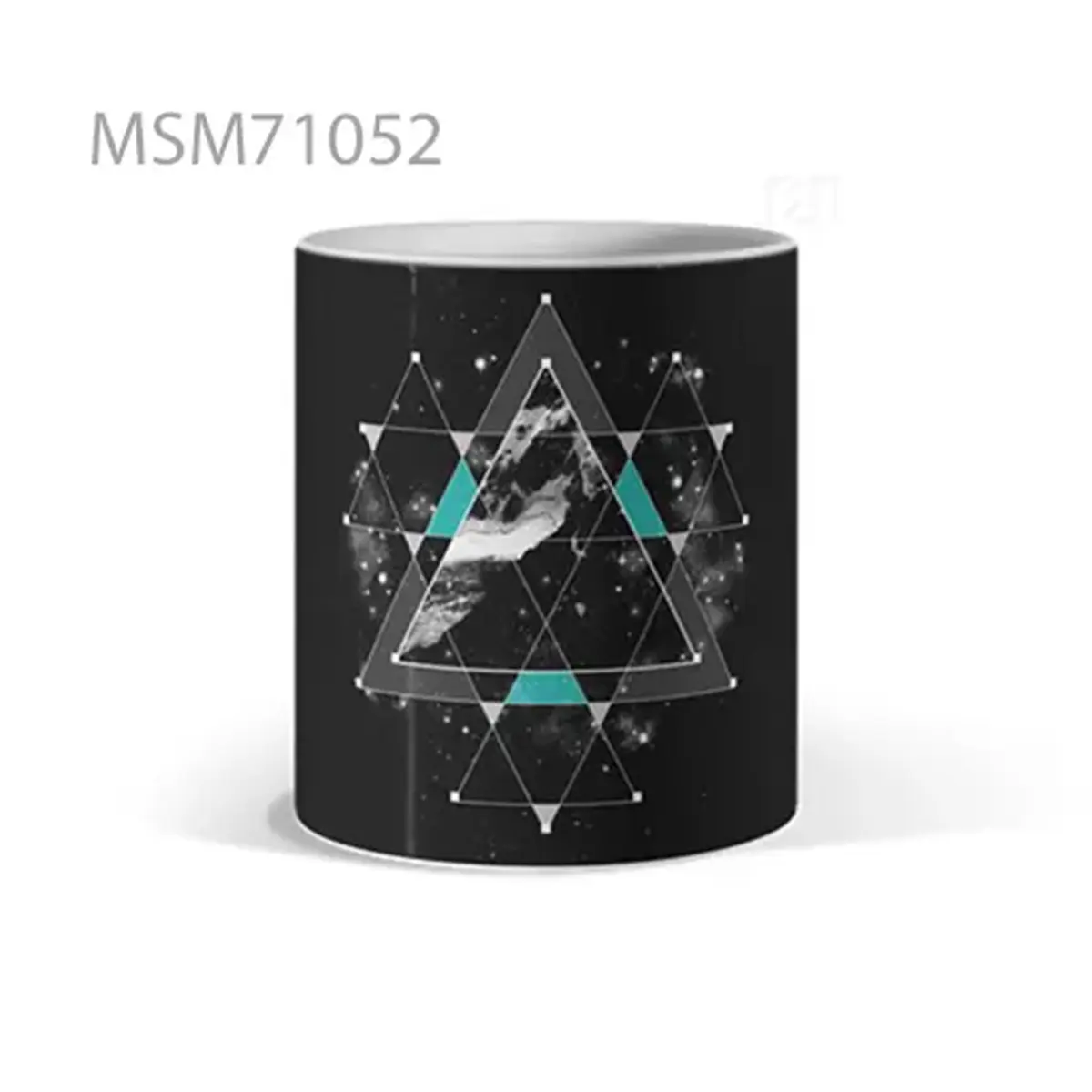 Black Background, Geometric Puzzle Mug