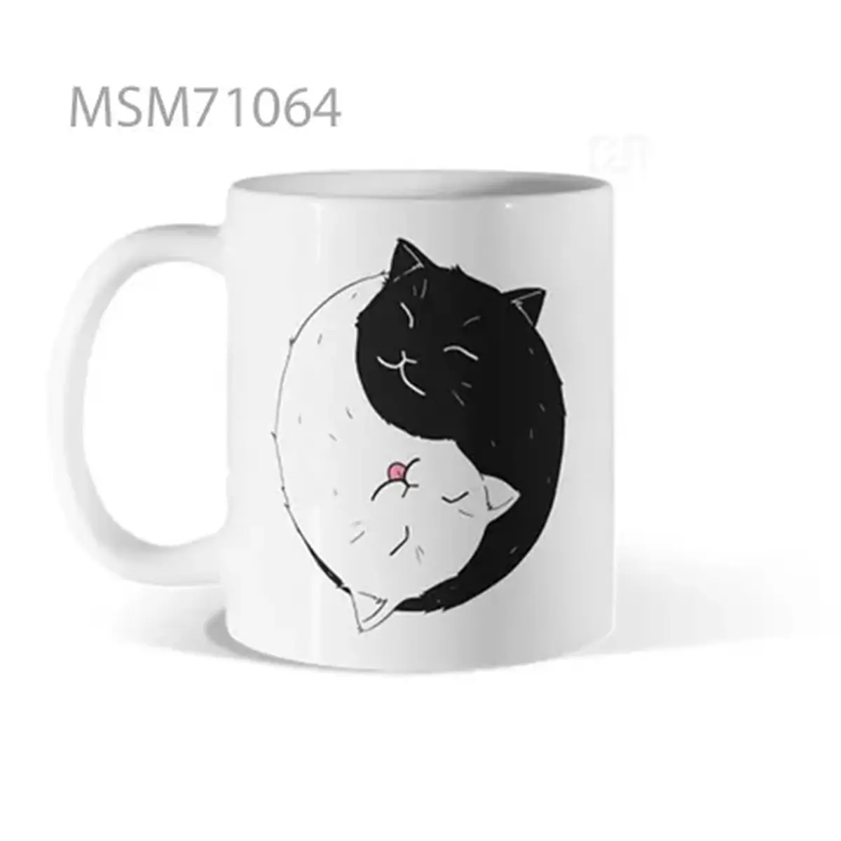 Black Cat and the Empty Surface Mug