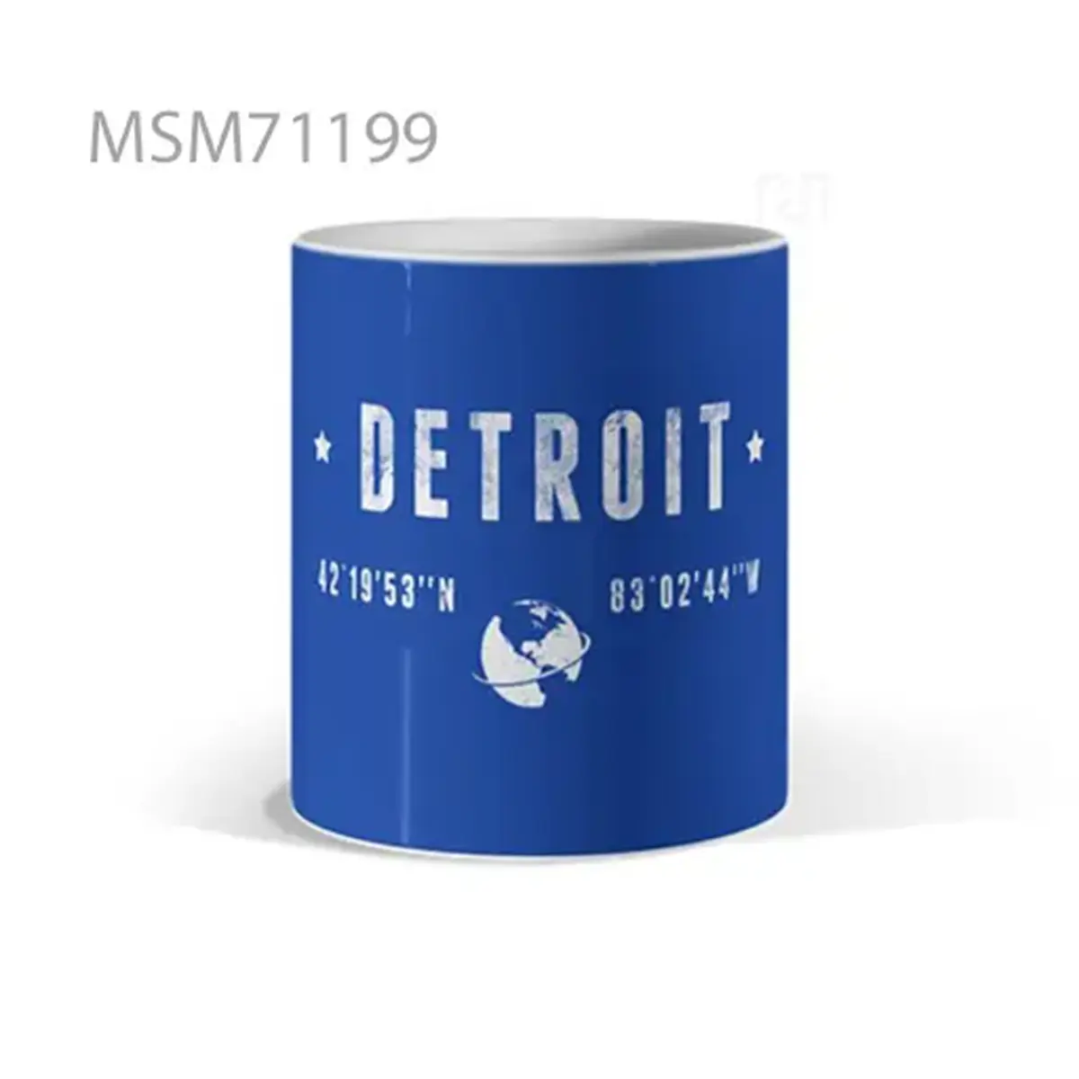 Detroit Skyline in Flat Expression Mug