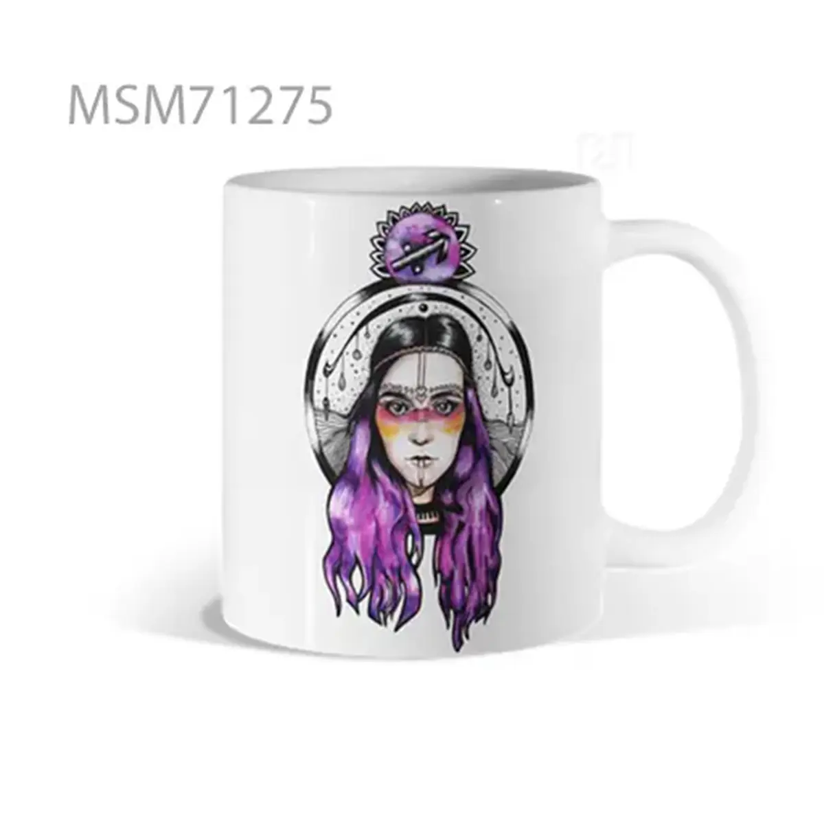 Purple Girl in Silver Motion Mug