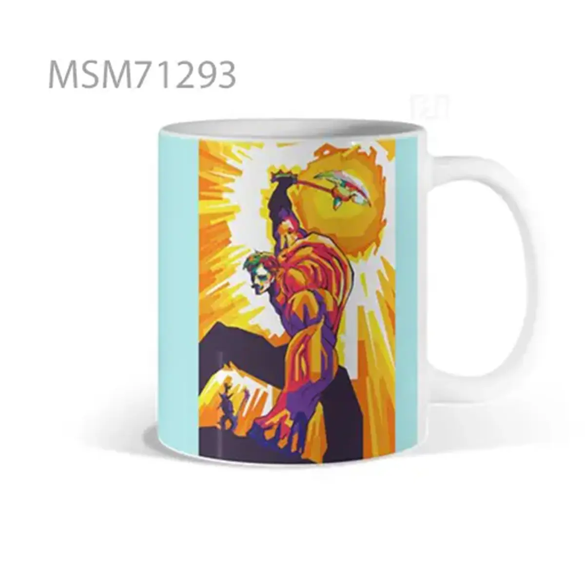 Winged Character in Chromatic Burst Mug