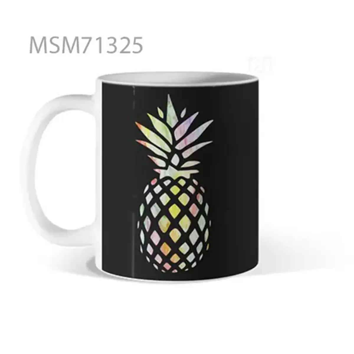 Pineapple on Black Mug