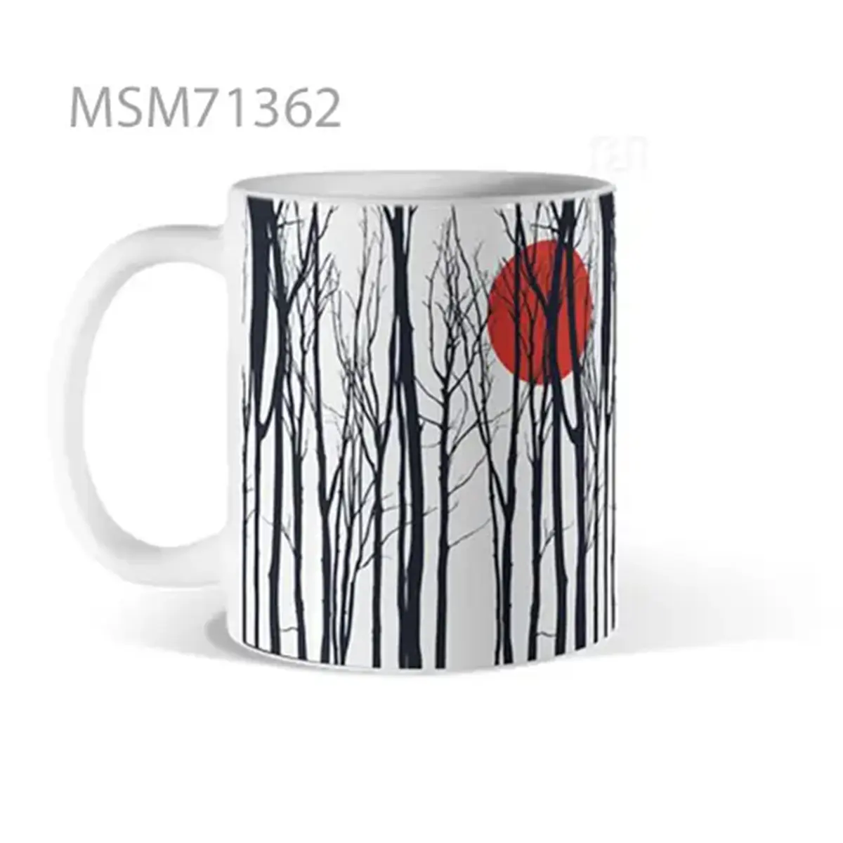 Forest Red Sun Minimalist Mug