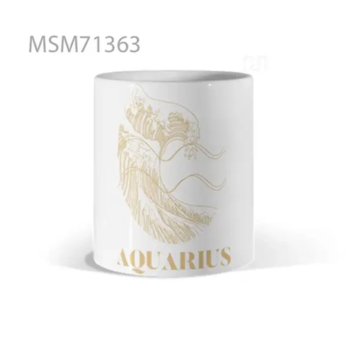 Zodiac Aquarius (Gold Line Art) Mug