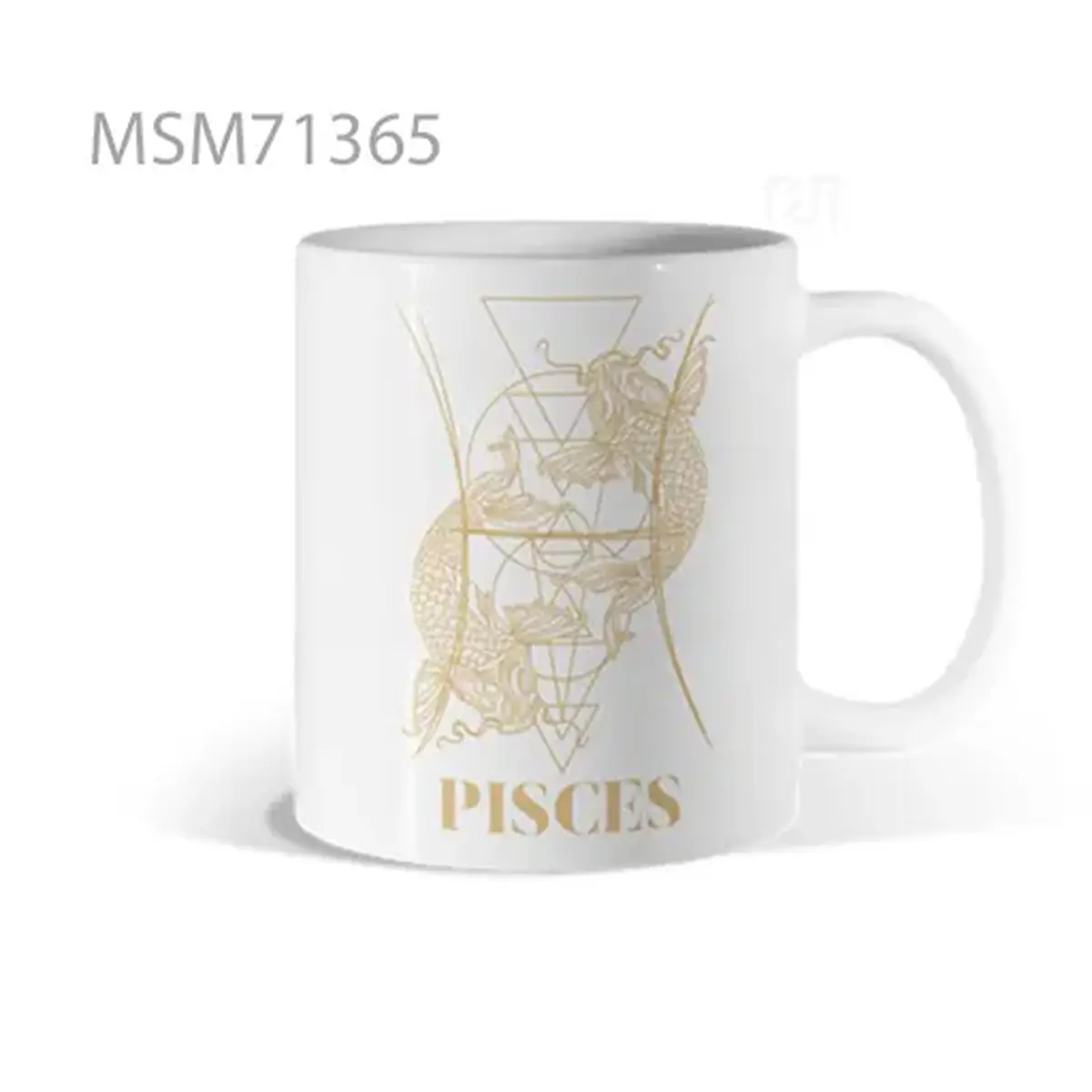 Zodiac Pisces (Gold Line Art) Mug