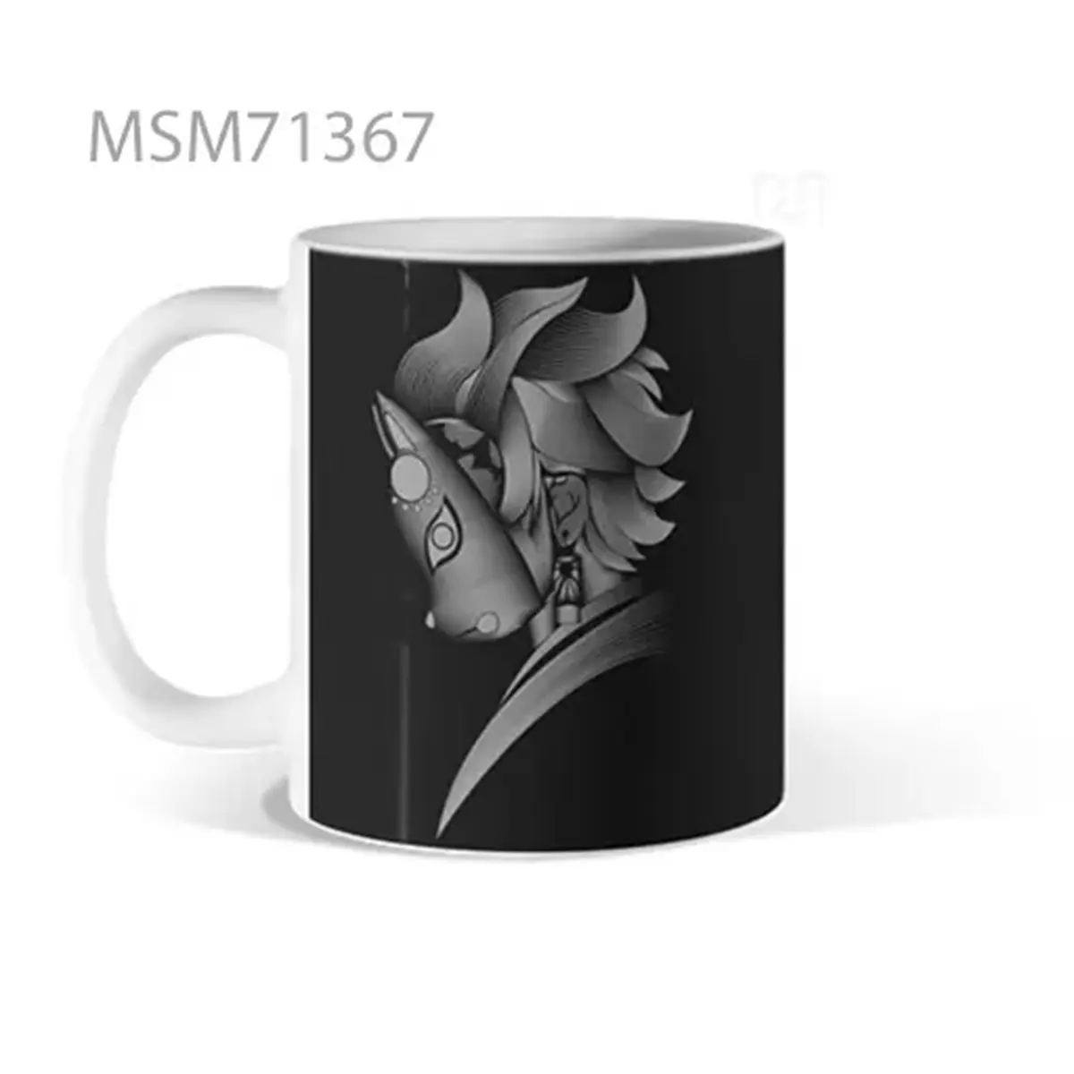 Black & White Floral Face Mug