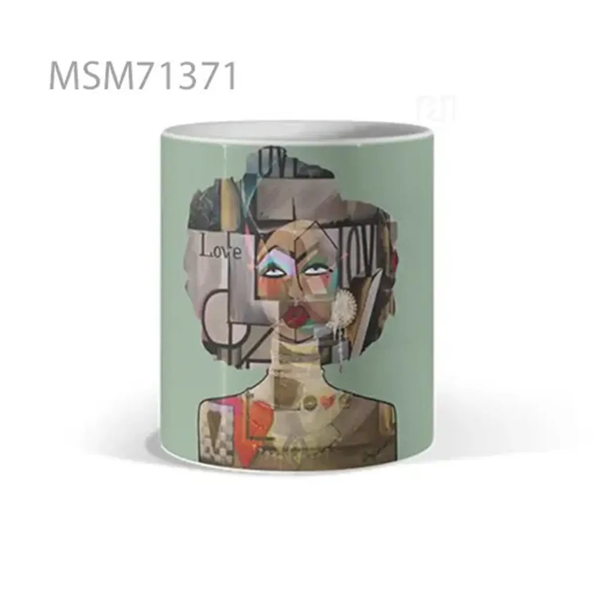 Cubist Abstract Face Collage Mug