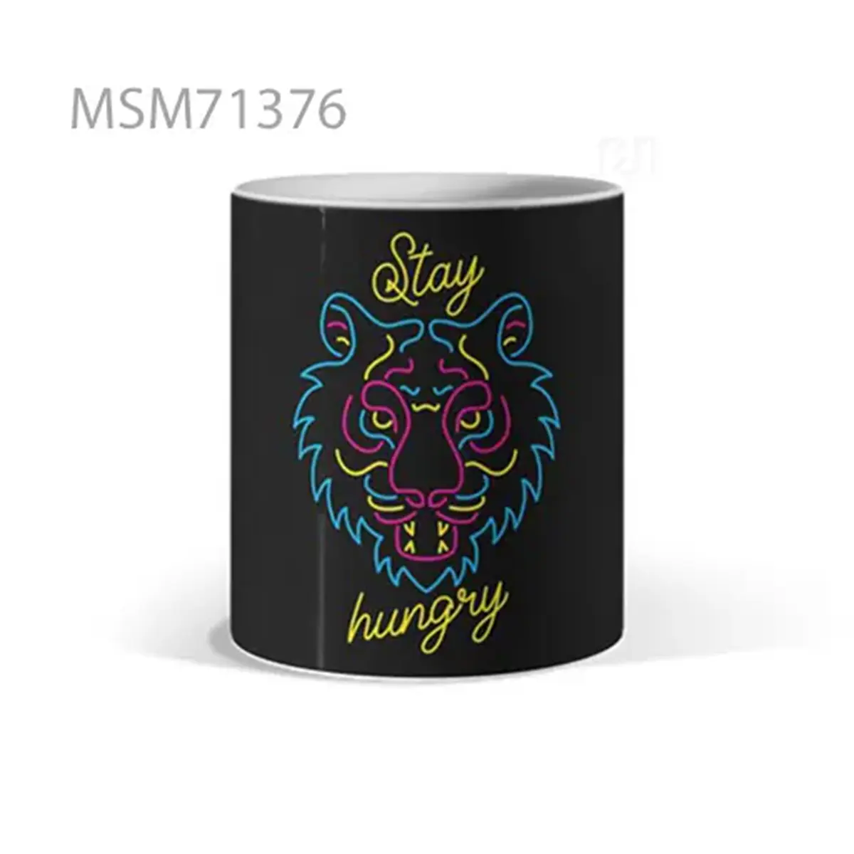Stay Hungry Neon Tiger Mug