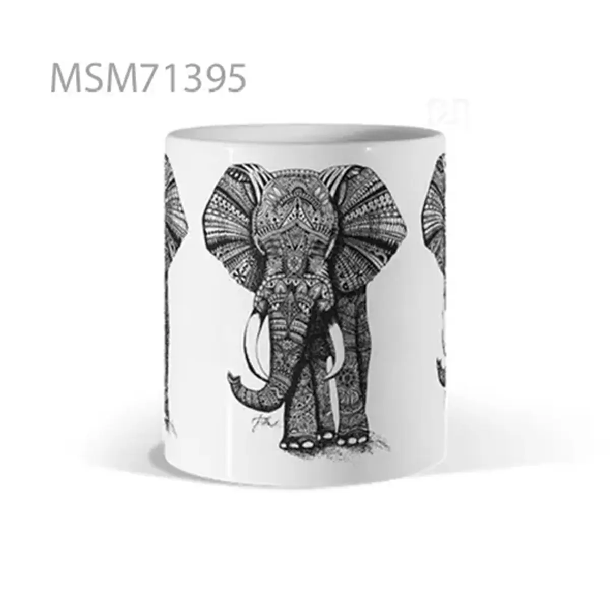 Zentangle Elephant Head Mug