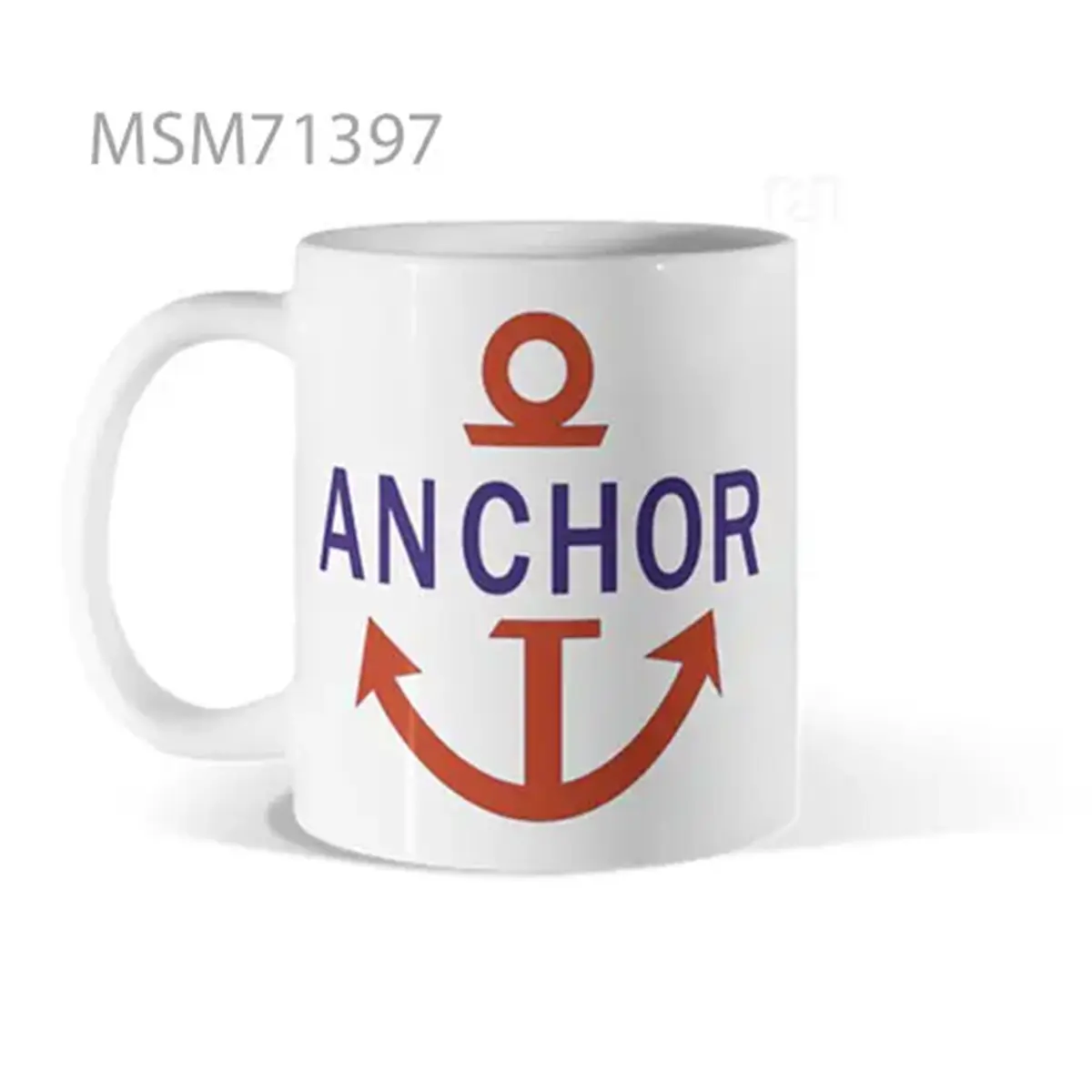 Anchor Typography Red & Blue Mug