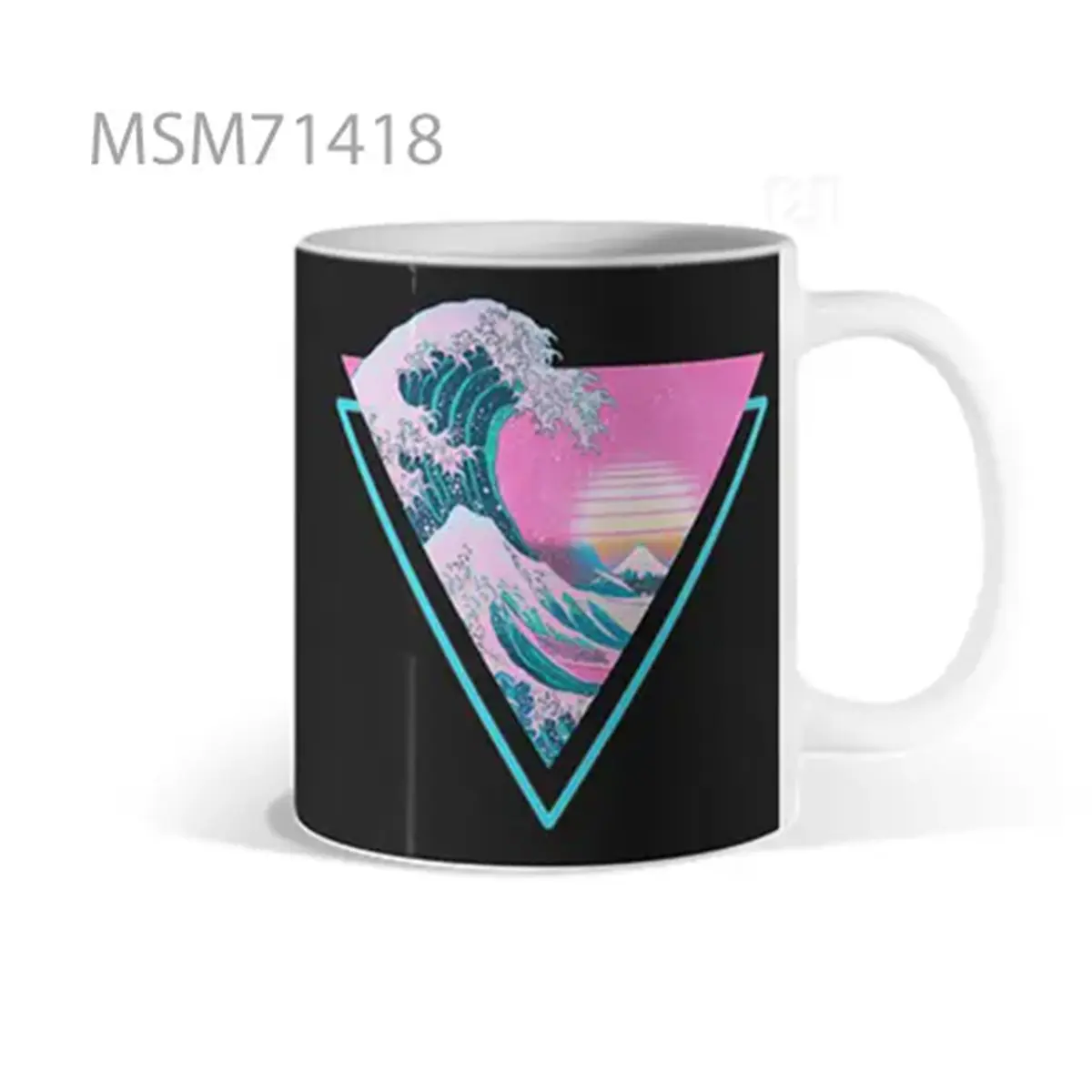 Vaporwave Pink Wave Triangle Mug