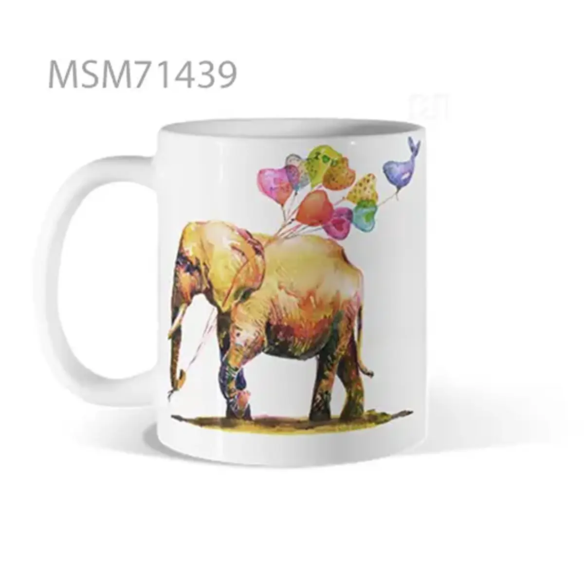 Watercolor Elephant with Balloons Mug