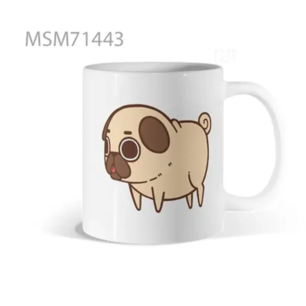 Chubby Pug Cartoon Mug