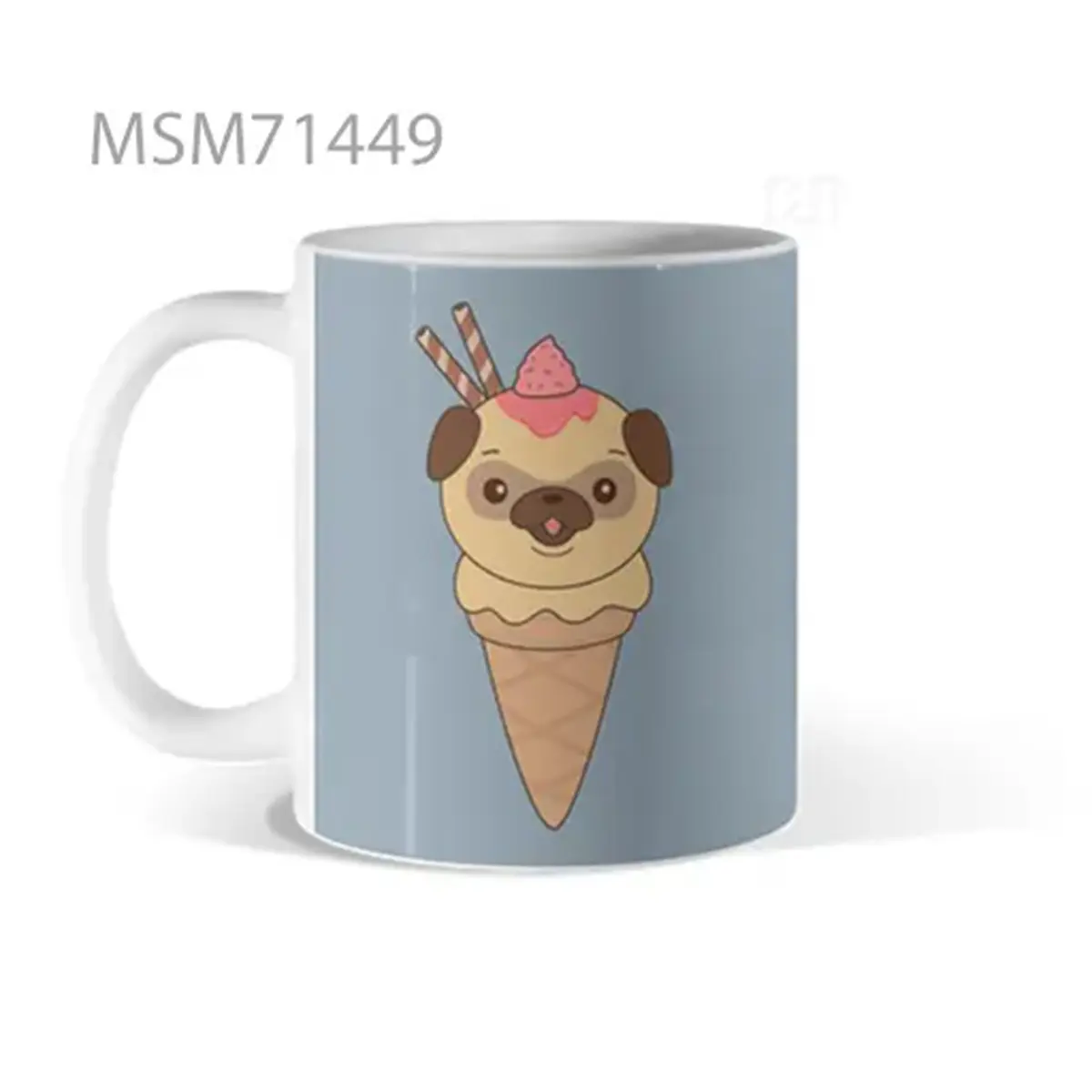 Ice Cream Cone Pug Mug