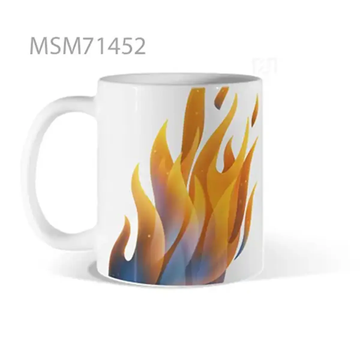 Abstract Fire Flames on White Mug