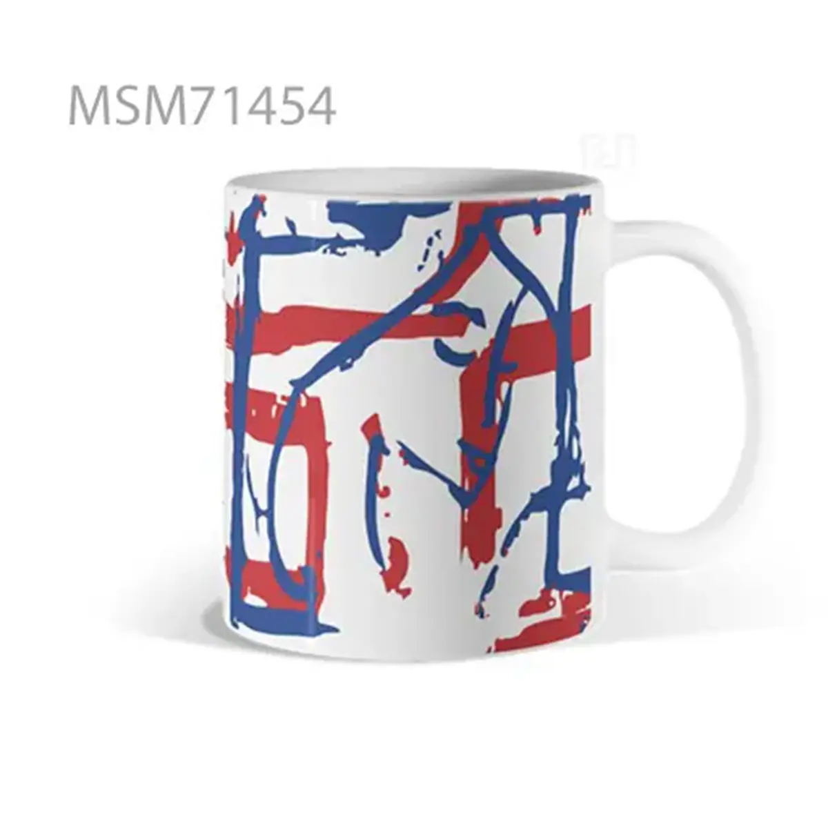 Abstract Splatter Red & Blue Mug