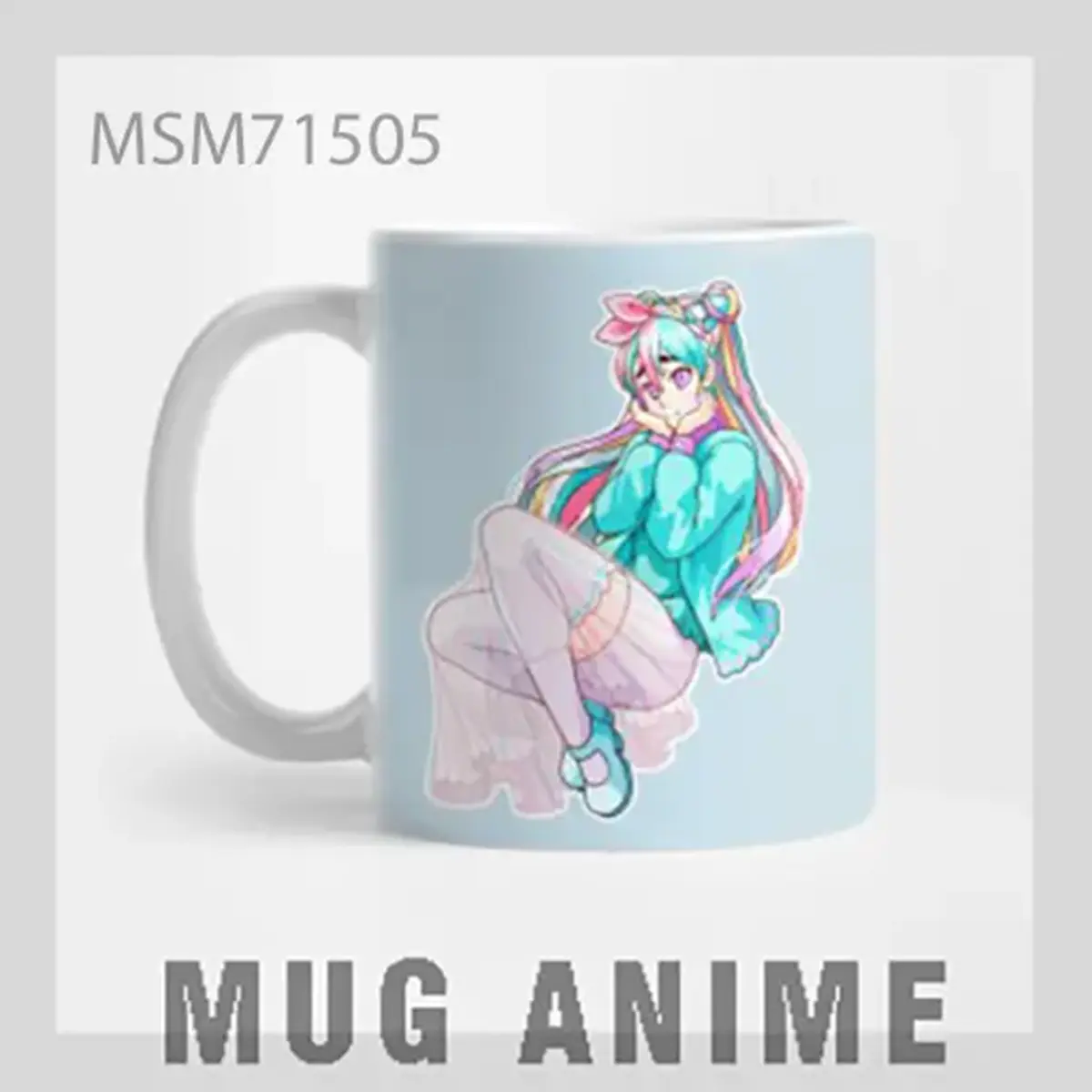 Anime Girl Sitting with Leg Up Mug