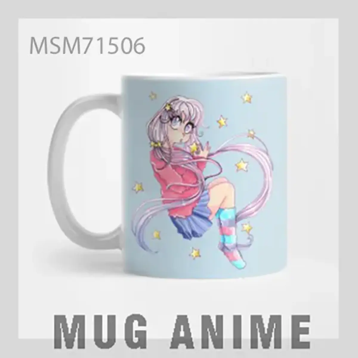 Anime Cat Girl in Pink Swimsuit Mug