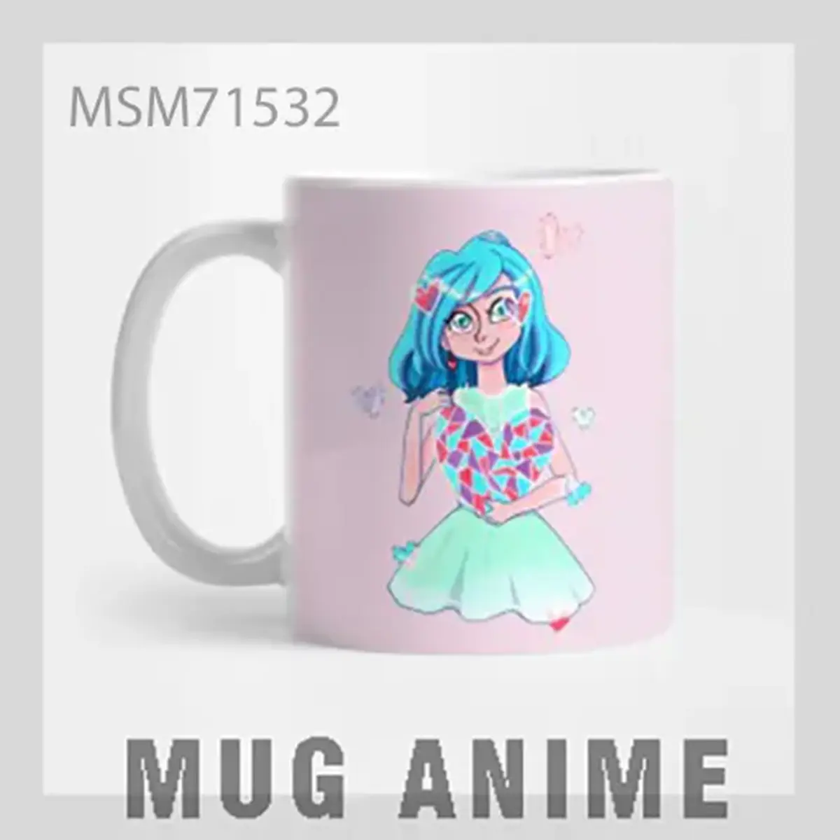 Blue Hair Anime Girl Mug