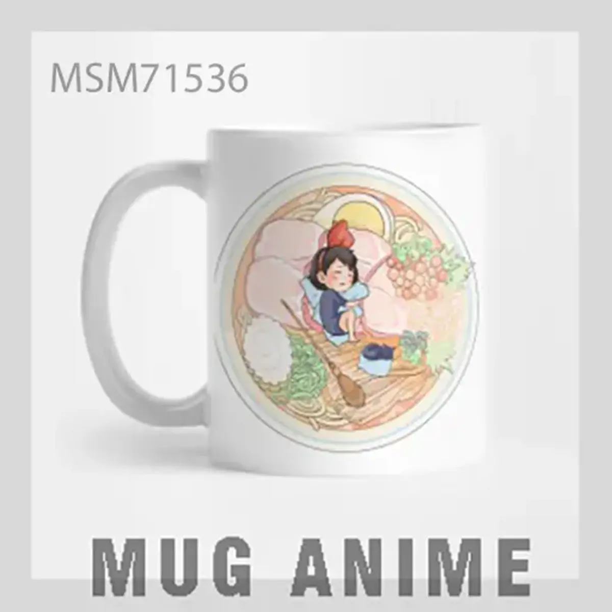 Anime Girl with Ramen Mug
