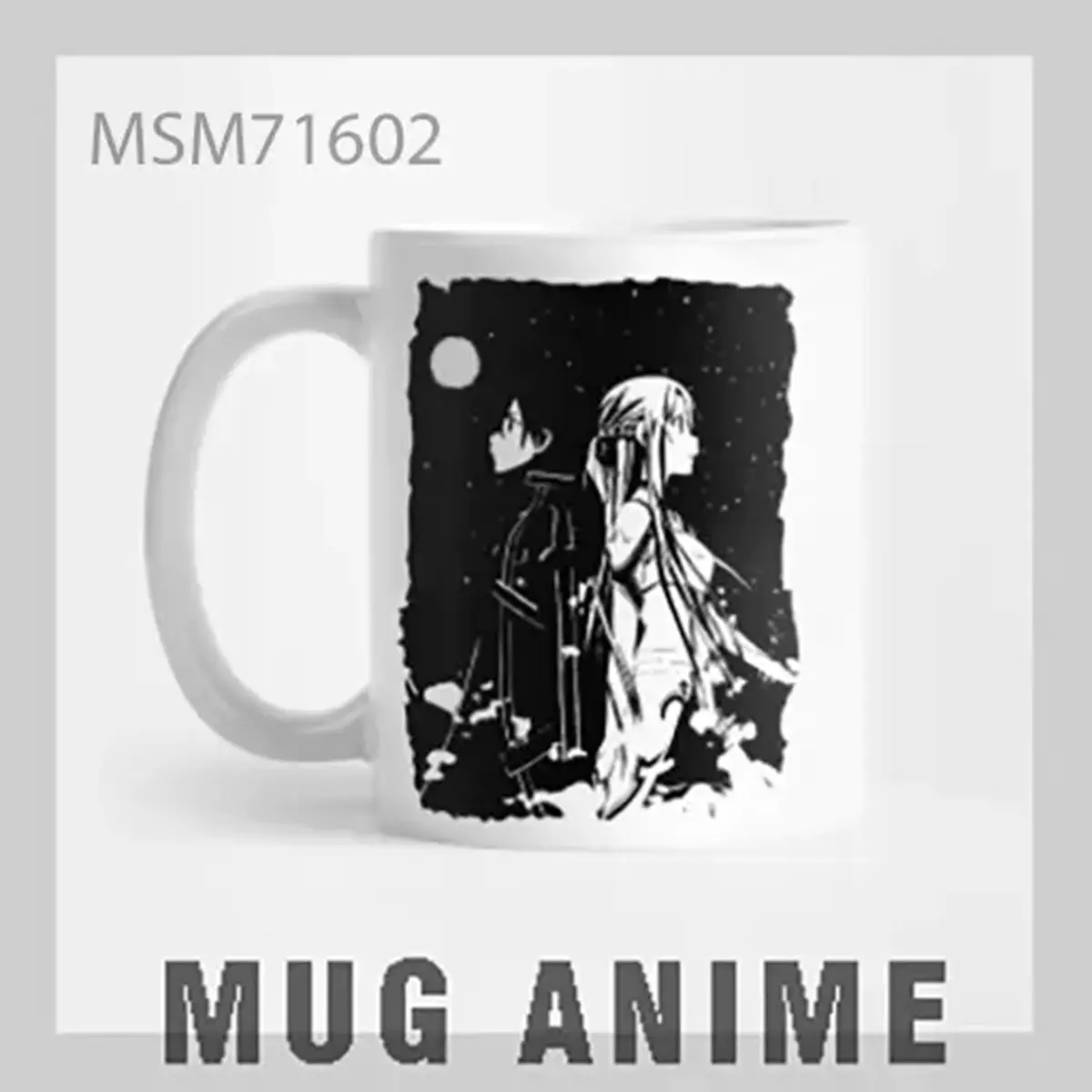 Black & White Anime Character Mug
