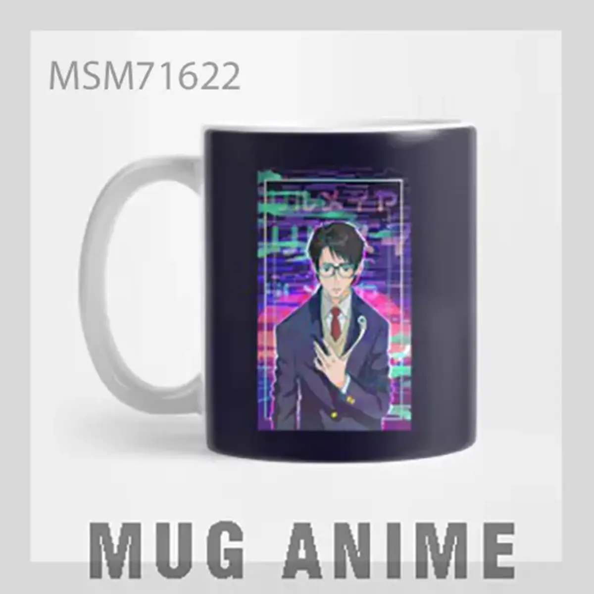 Blue Haired Anime Character Mug