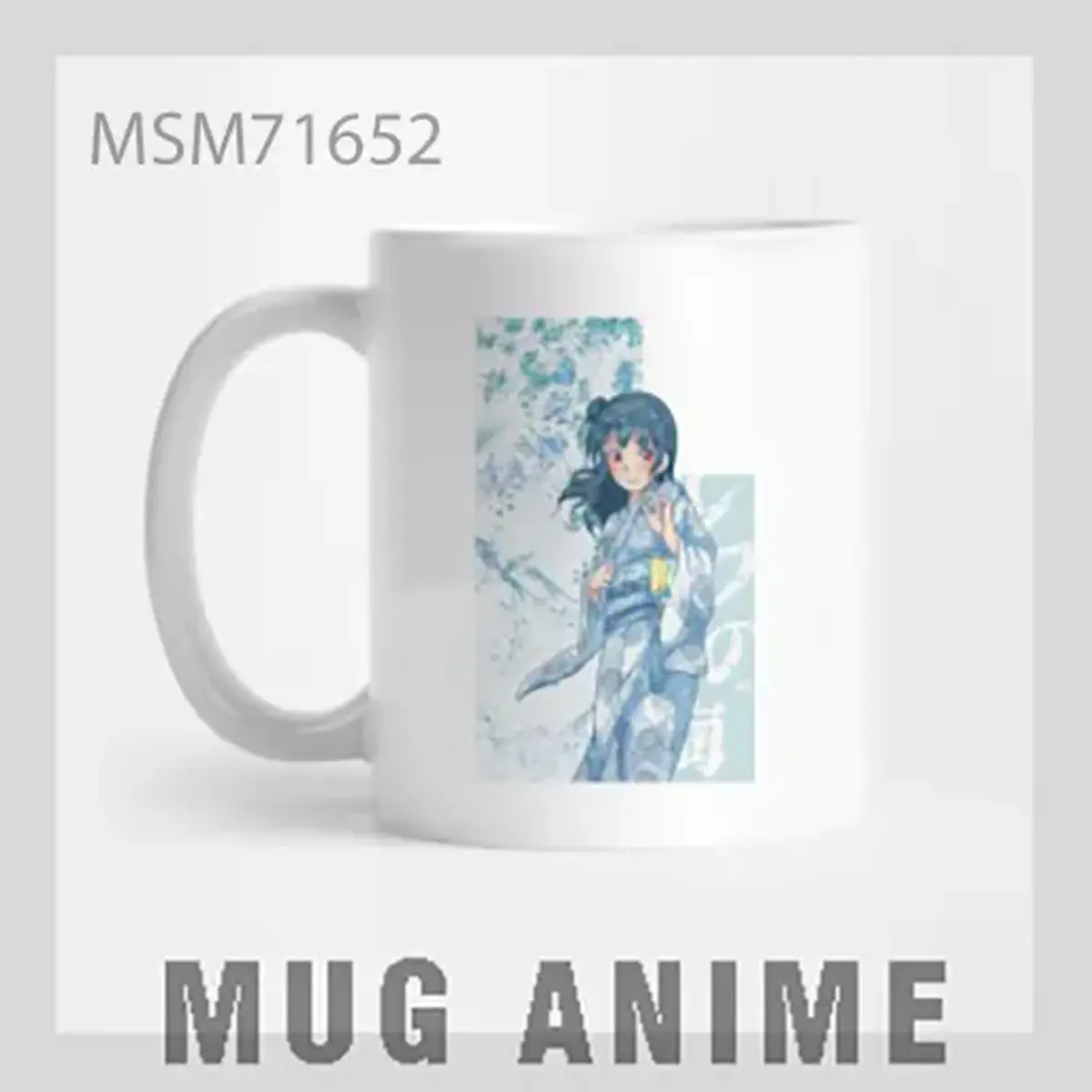 Blue Haired Anime Character Mug